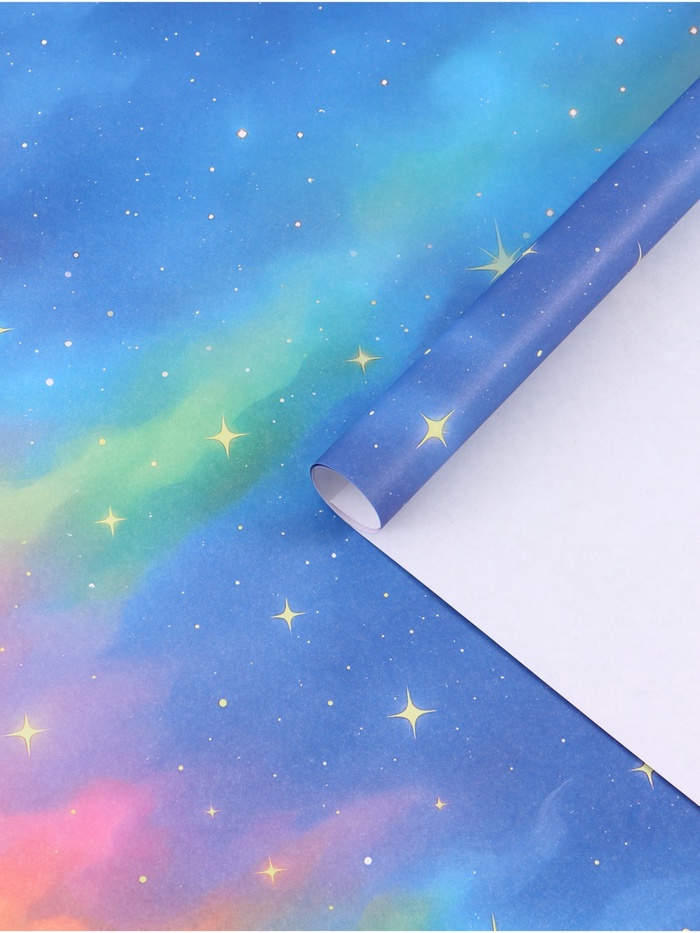 Бумага упаковочная крафтовая «Космос», 50×70 см