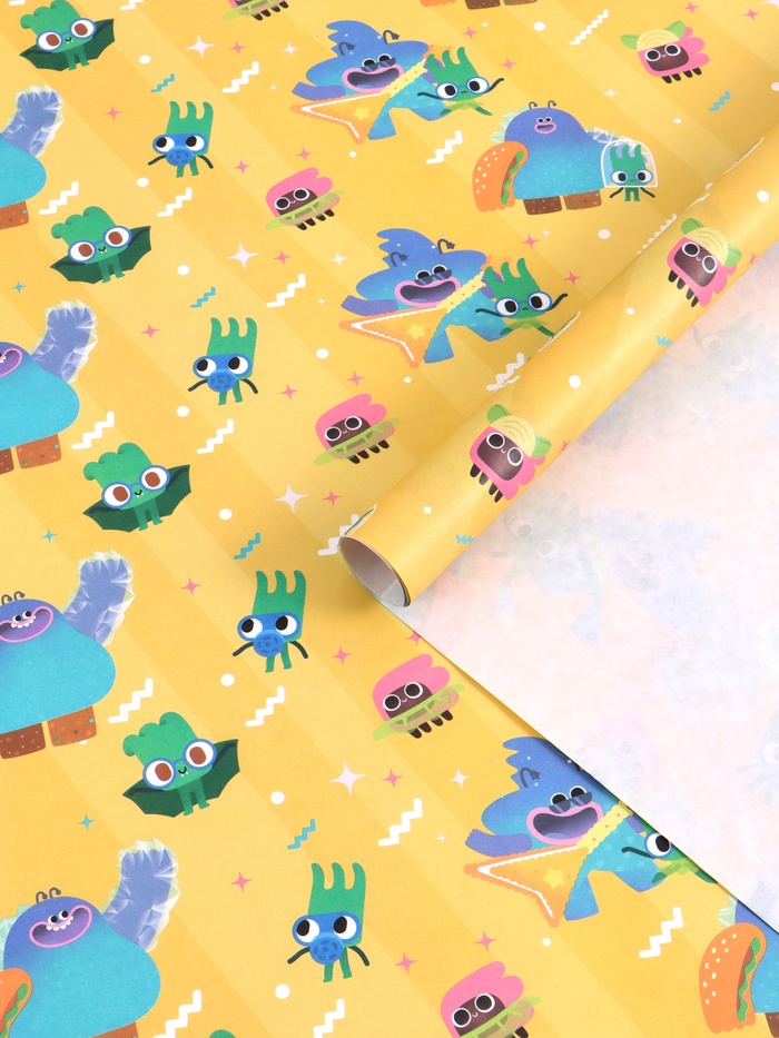 Бумага упаковочная крафтовая «Ум и Хрум», 70×100 см